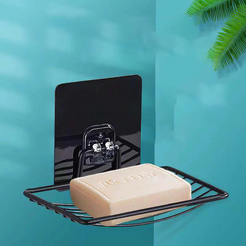 1pc-Stainless Steel Soap Rack Punch-free Nail-free Bathroom Single