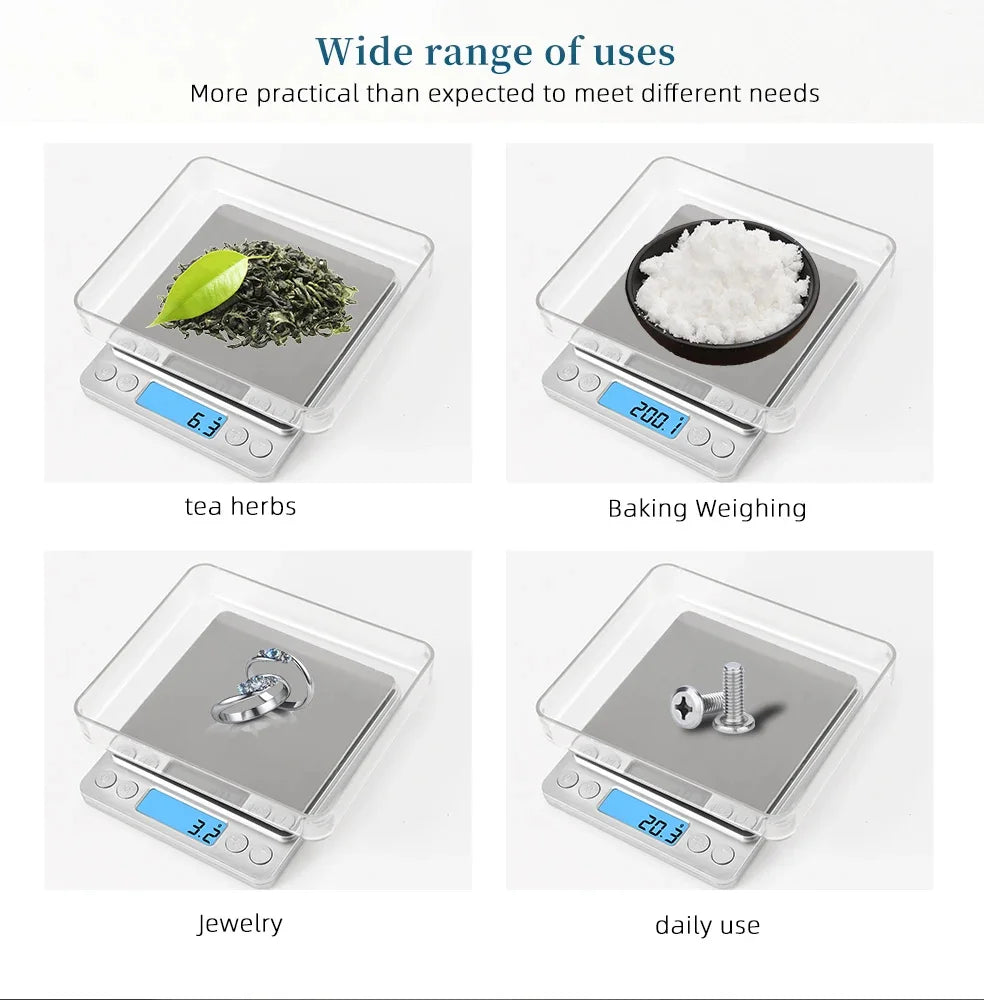 3Kg/500G 0.01g Digital Kitchen Scale Precision Scales Jewelry Weighing