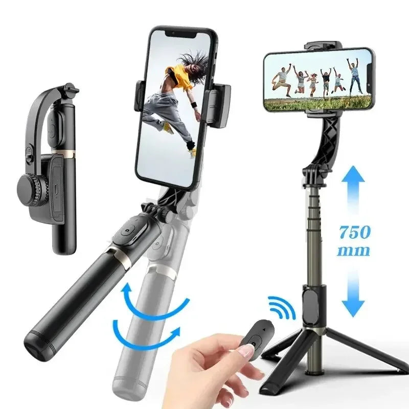Q08 Mobile Phone Holder Video Stabilizer Bluetooth Selfie Stick Tripod