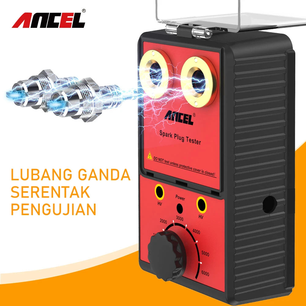 ANCEL Car Spark Plug Tester 110V 220V Ignition System Tester Double