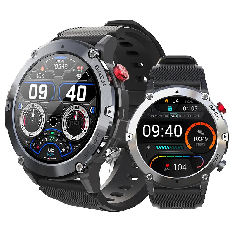 Military C21 Smart Watch Men Bluetooth Call Fitness Tracker 5ATM