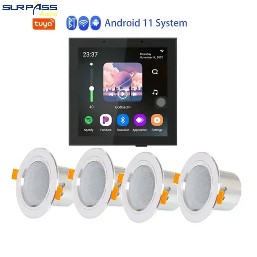 Smart Home Wall Amplifier Android 11 System 8ohm 4 Inch Tuya WiFi