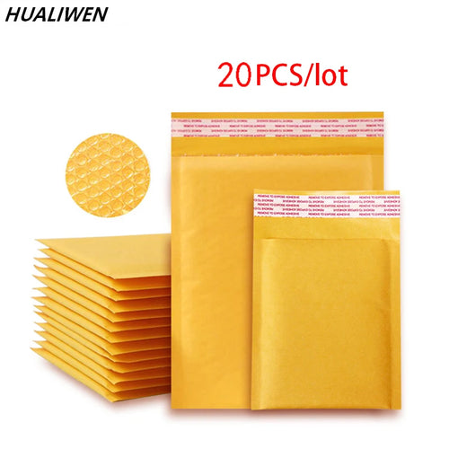 20PCS/Lot Kraft Paper Bubble Envelopes Bags Different Specifications