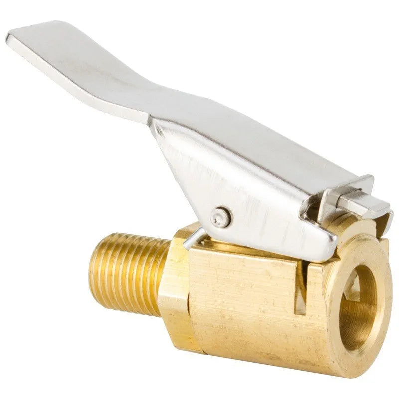 Car Tire Air Chuck Inflator Pump Valve Connector Clip-on Adapter Brass