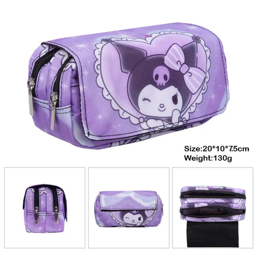 Printing Kuromi Double-layer Pencil Bag Primary and Secondary School