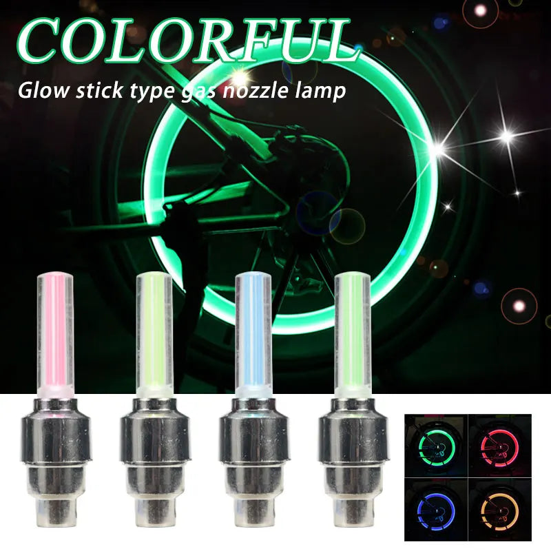 1x Neon Bicycle Tire Valve Caps Light Bike Spoke Lamp Mini LED Night