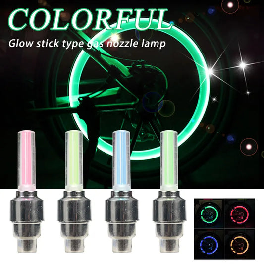 1x Neon Bicycle Tire Valve Caps Light Bike Spoke Lamp Mini LED Night