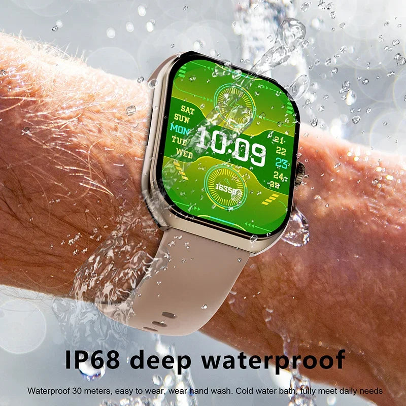 2024 New Men Smart Watch HD Bluetooth Call 2.1 Inch AMOLED Screen GPS