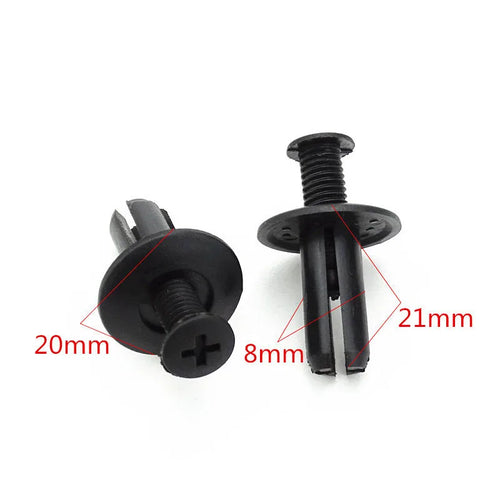 50pcs Car 8mm Hole Plastic Rivets Fastener Push Clip Black Auto