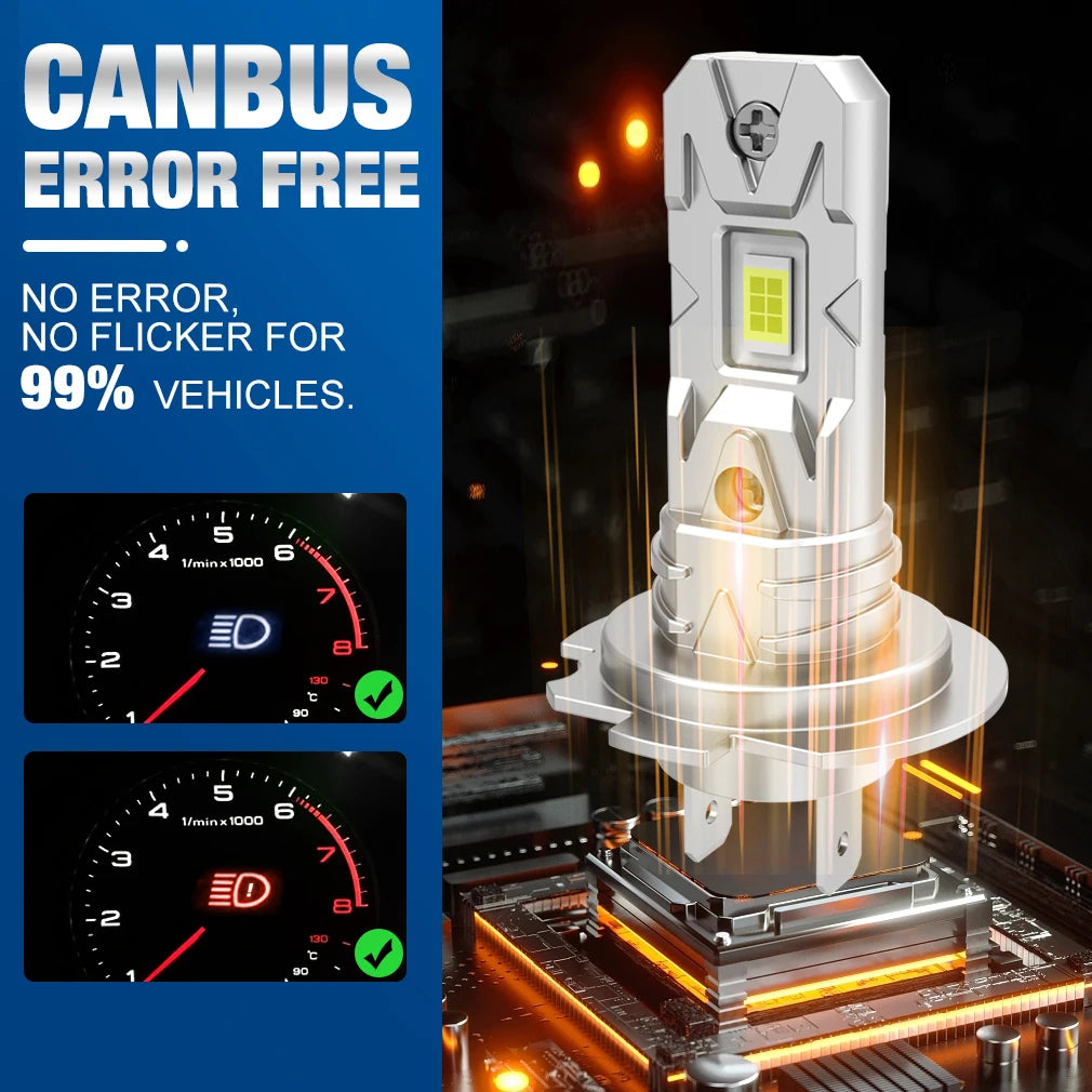 H7 LED Bulb Headlight Kit Mini Wireless 100W CSP for Car Headlamp Auto