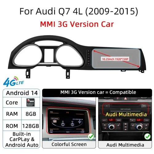 Android 14 Auto Radio CarPlay For Audi A6 C6 4f  For Audi Q7 4L