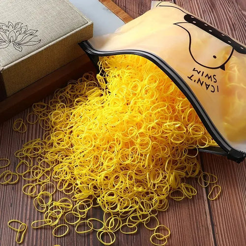 Children's Rubber Bands Small Disposable Leather Covers Tie Headbands