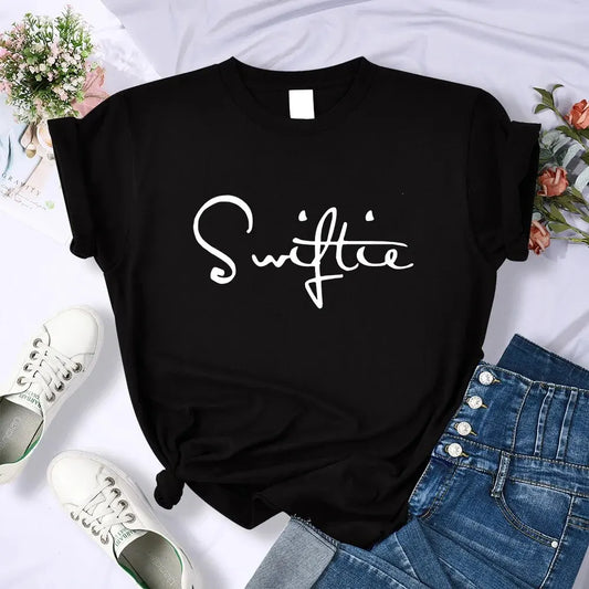 Swiftie Retro Y2K Funny Print T-Shirt Female Summer Fashion Tee Top