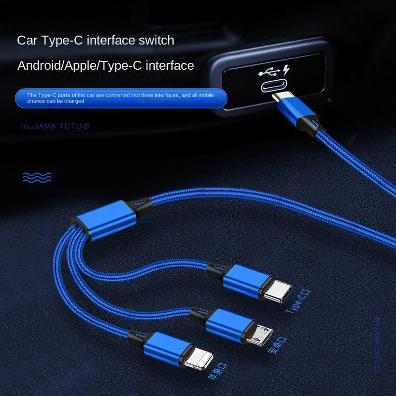 Type-c Three-in-one Charging Line PD One-minute Three-vehicle Fast