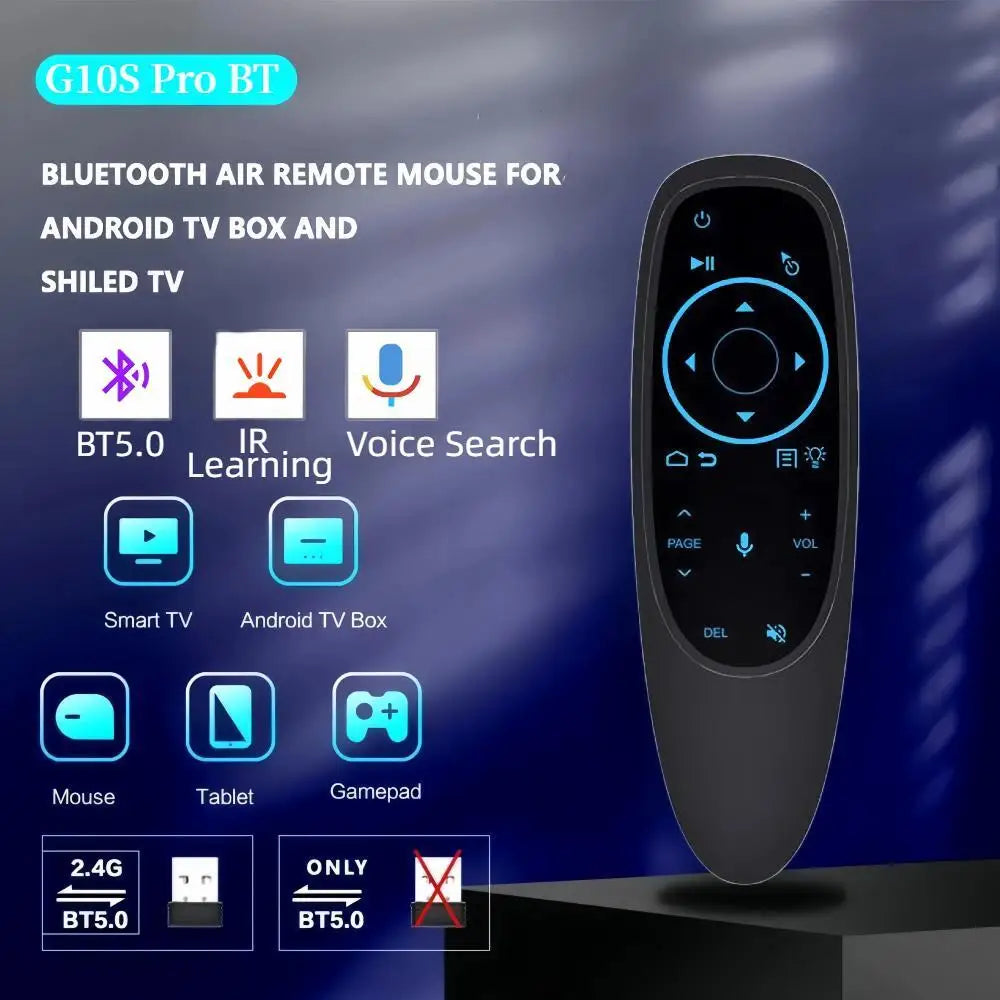 G10S Pro BT Air Mouse 2.4G Wireless Gyroscope Smart Remote Control