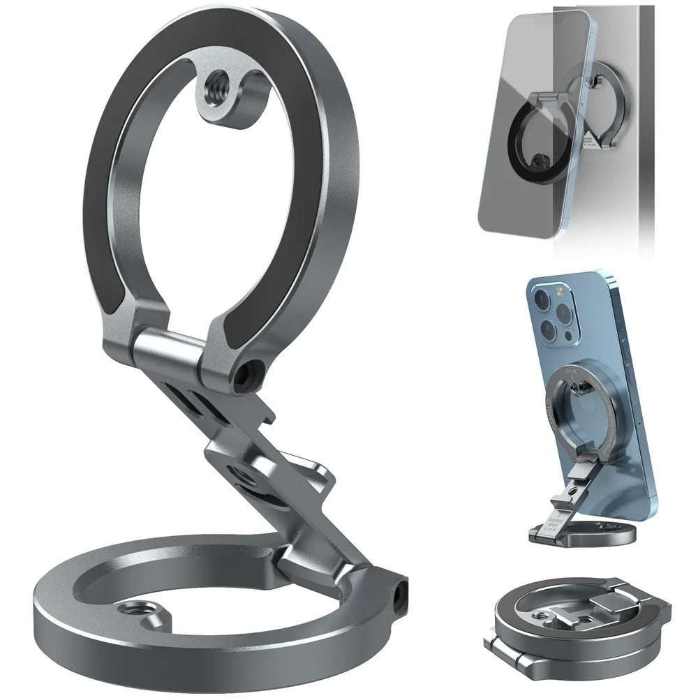 Dual-Sided Magnetic Phone Holder w Cold Shoe 1/4"-20 For MagSafe