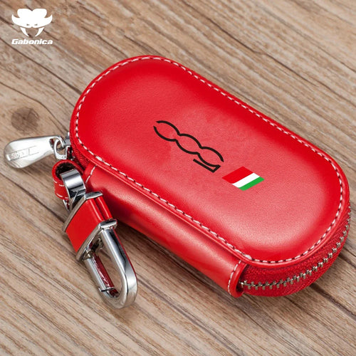 New Leather Car Key Case Folding Remote Control Zipper Keychain For