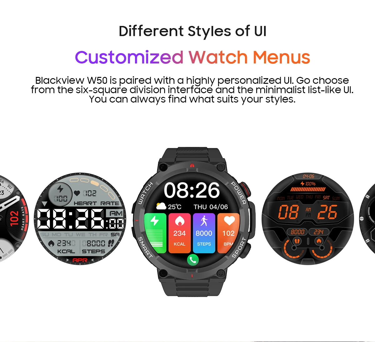 Blackview NEW Smart Watch W50 Waterproof Smart Watch New Version Men