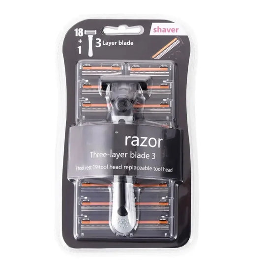 Razor Triple Blade 1 Razor Stand 19 Heads Washable Scratch Resistant