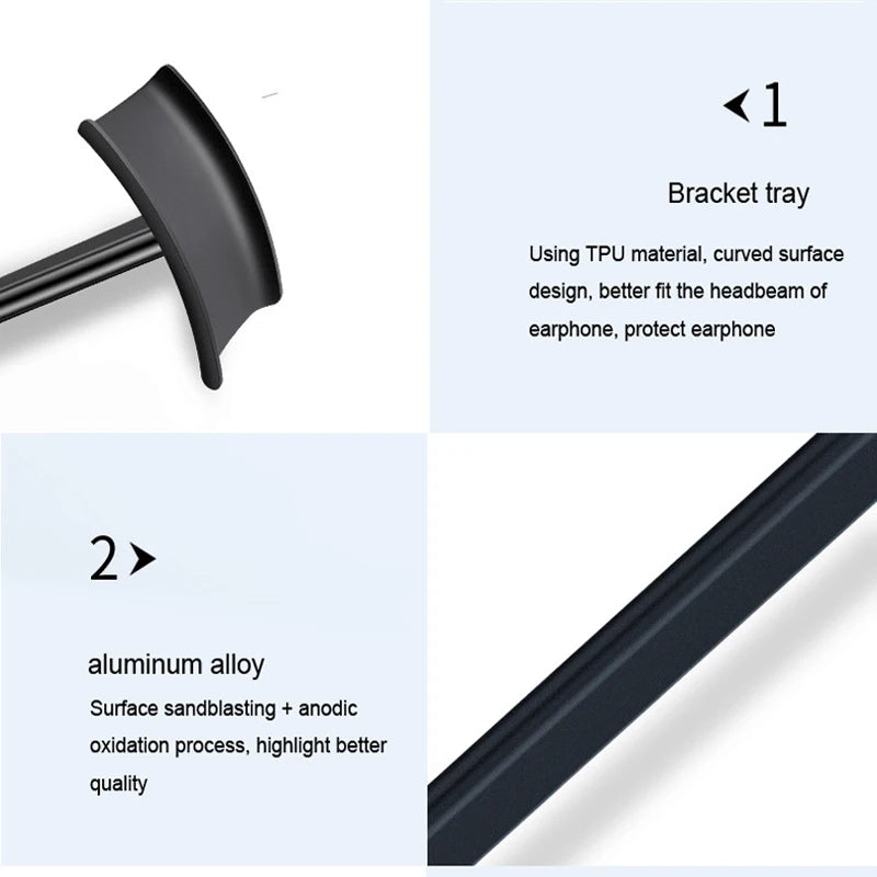 Desktop aluminium Alloy Aluminium Bluetooth Headset Stand Holder