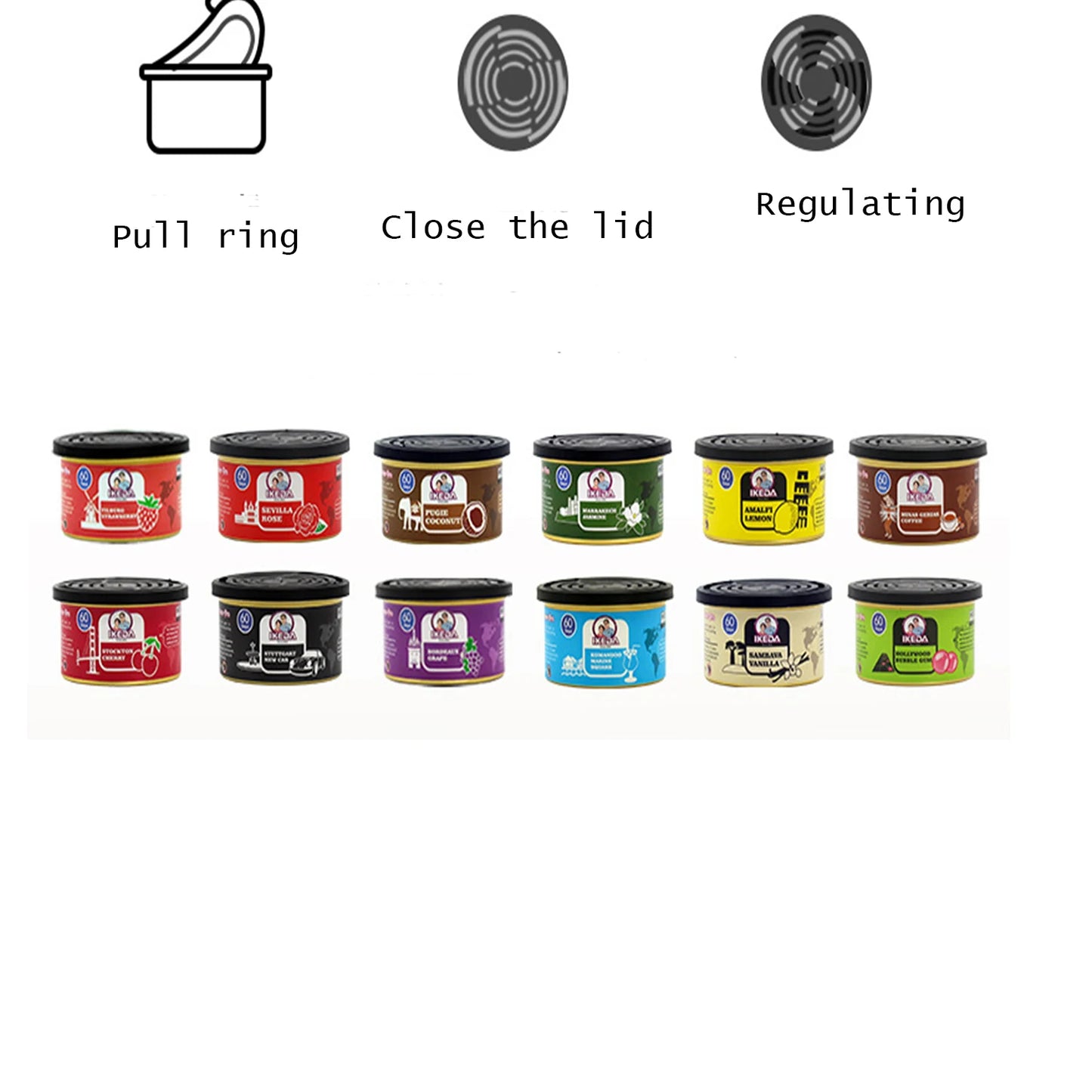 Car Air Freshener: 12 kinds Scent | Organic Cans | Odor Eliminator