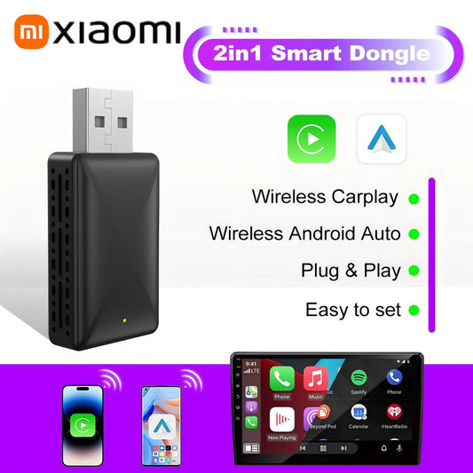 Xiaomi Android Auto Wireless Carplay Adapter 2in1 Wireless Play&Plug