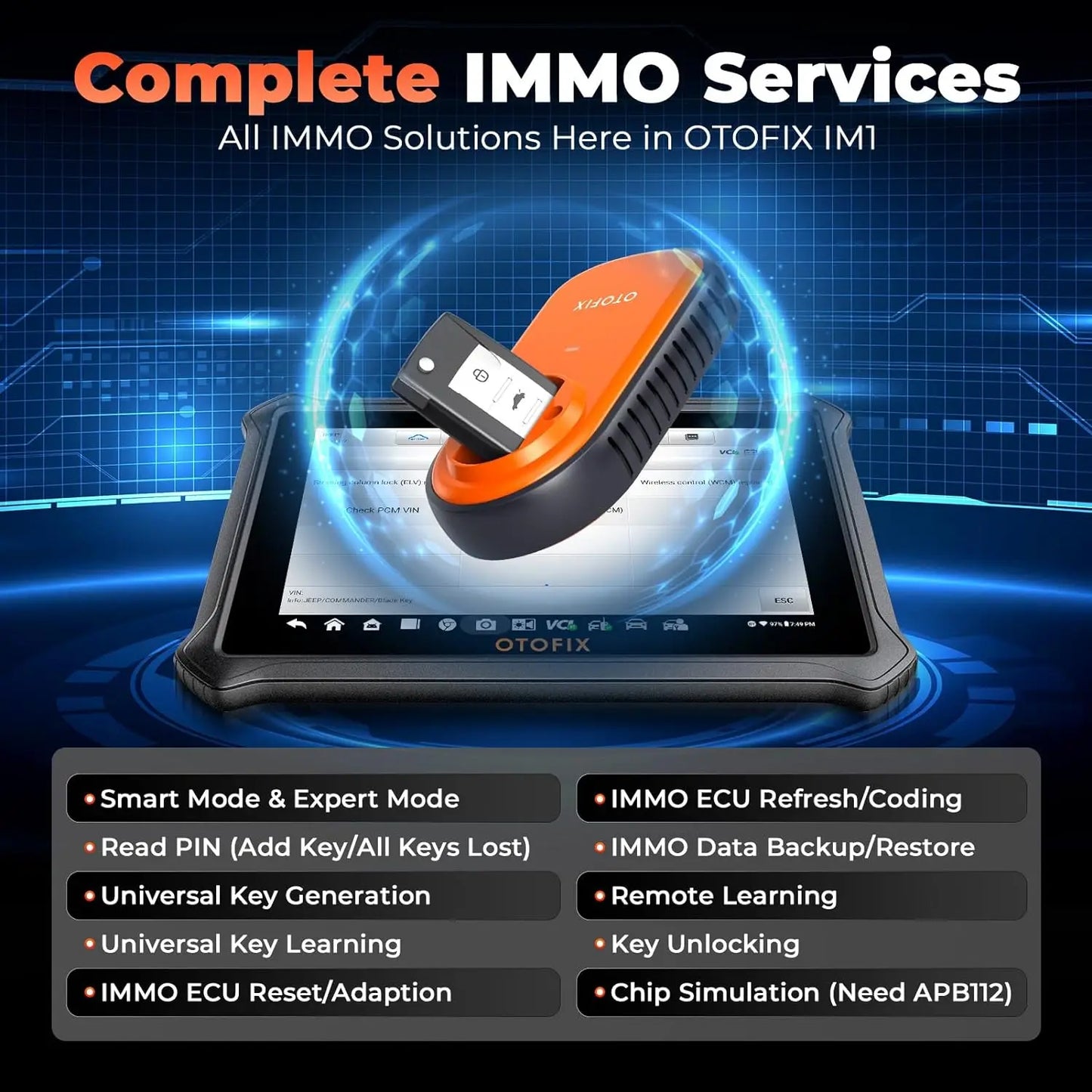 OTOFIX IM1 XP1 Por Automotive Key FOB Programming Tool Immobilizer