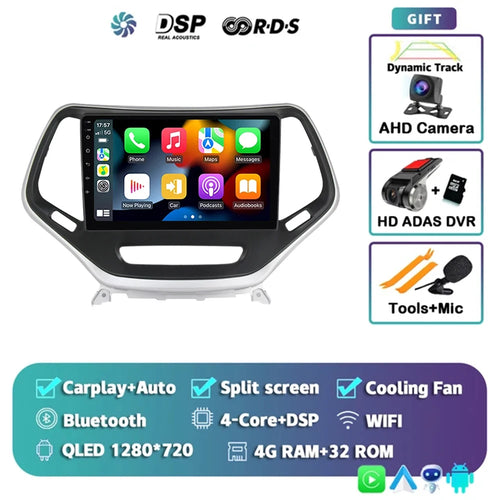 Android 14 Carplay Auto WIFI+4G Car Radio For Jeep Cherokee 5