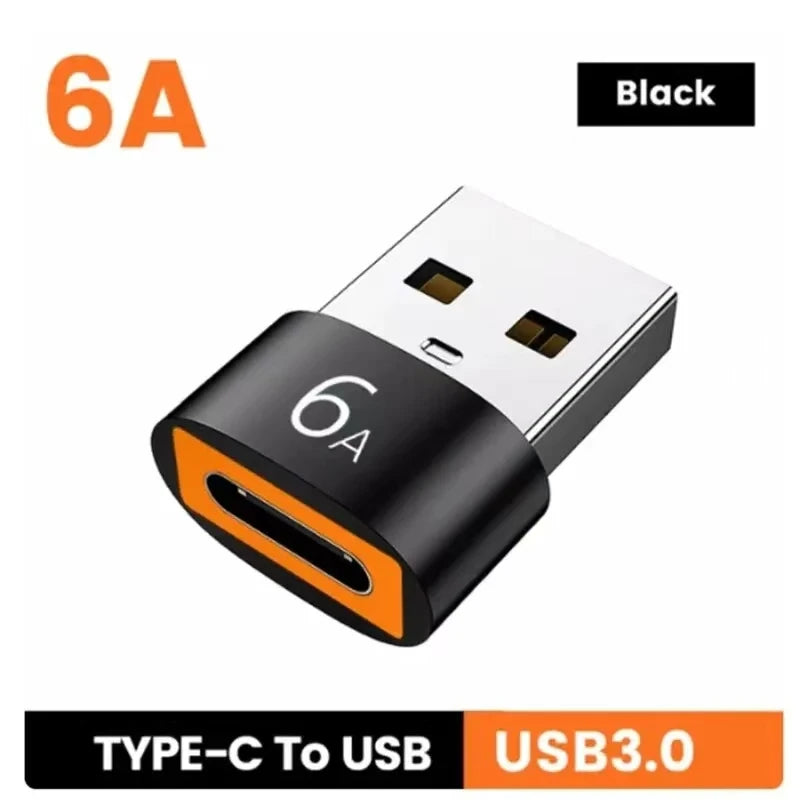 6A USB To Type C OTG Adapter 120W USB-C Male To Type-c Female Charger