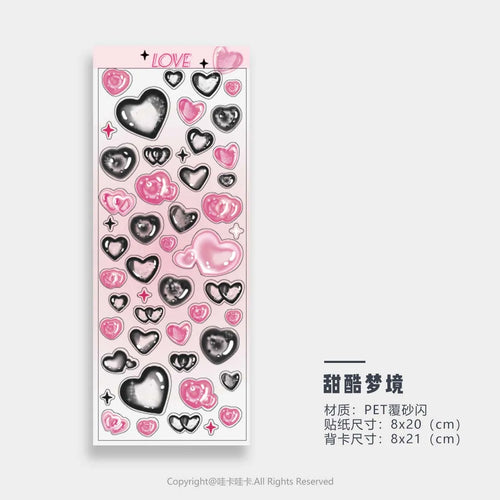 Stars Decal Stickers Scrapbooking Stationery Hearts Stickers PET