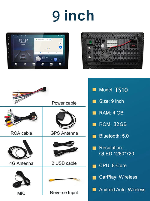 1DIN android13 360 Panorama Car Radio 7/9/10inch Universal Host