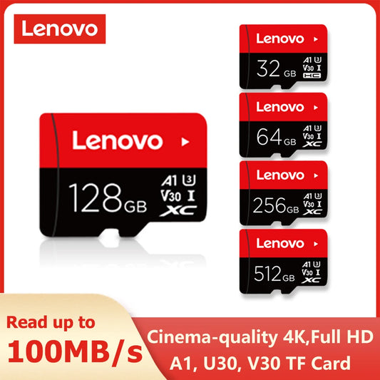 Lenovo Memory Card 512GB 256GB 128GB 64GB 32GB U3 V30 4K Full HD Micro