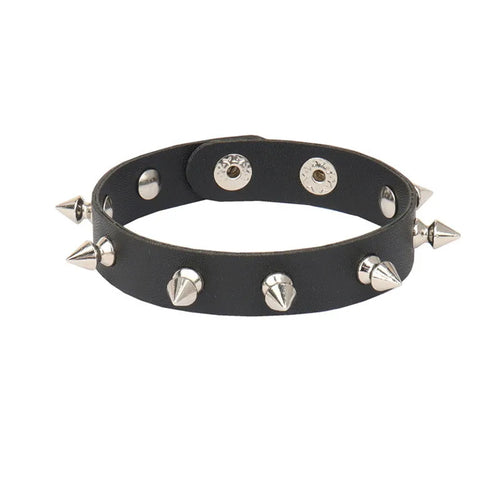 2022 PU Leather Studded Bracelet Punk Bracelet Adjustable Goth Cuff