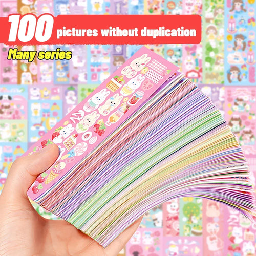 100/200 PCS Cute Stickers Kawaii Cartoon Laser Sticker for Kid Sticker