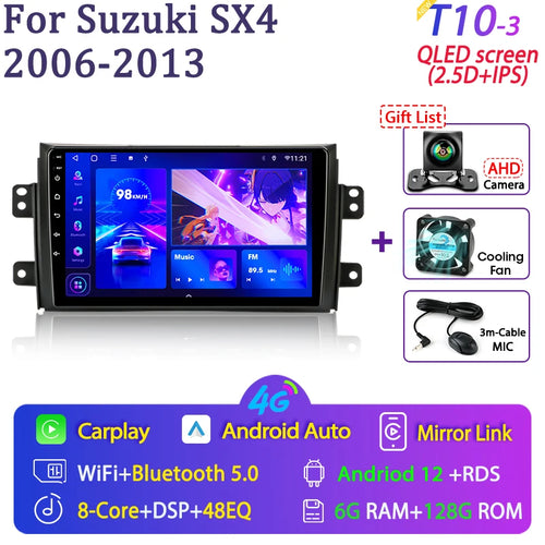 Srnubi Android Car Radio For Suzuki SX4 2006 - 2014 For Fiat Sedici