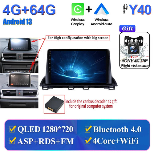 Car Multimedia Android For Mazda 3 Axela 2014-2017 2018 2019 Head Unit