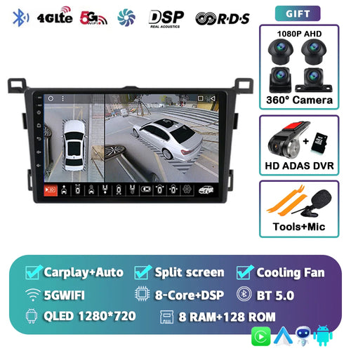 Android 14 Carplay For Toyota RAV4 Rav 4 2013 2014 2015 2016 2017 2018