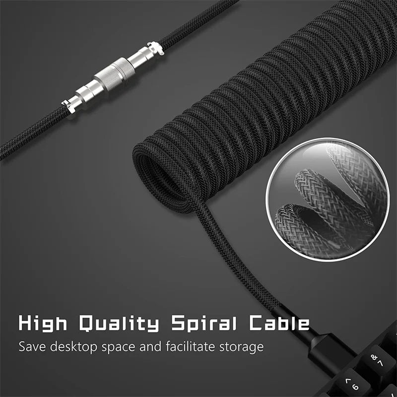 3M Type C Mechanical Keyboard Coiled Cable USB Keyboard Wire