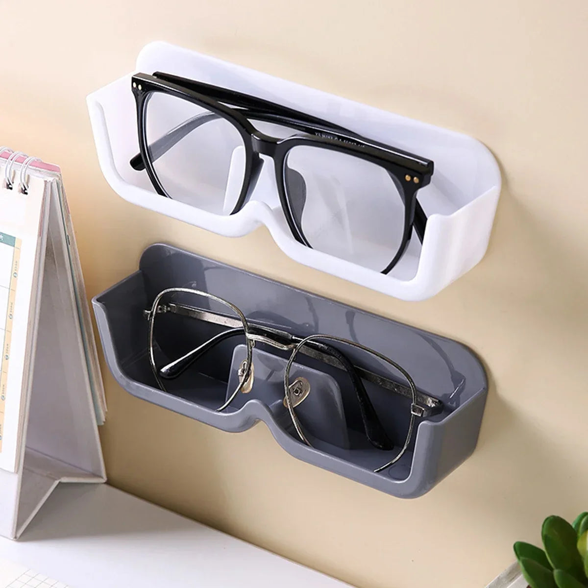 Glasses storage box wall-mounted punch-free glasses storage box