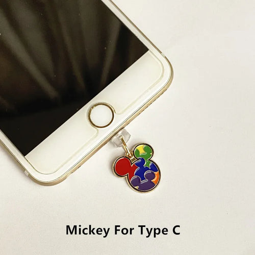 MINISO Minnie Mickey Metal Phone Anti-Dust Plug For iPhone Samsung