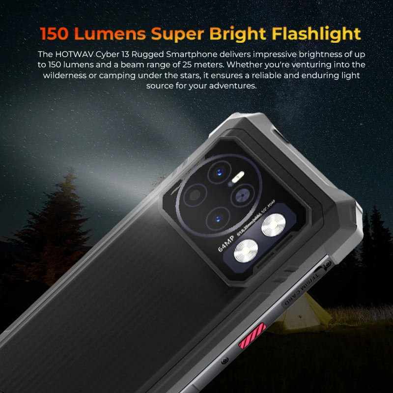 [World Premiere] HOTWAV Cyber 13 Rugged Phone 150LM Flashlight 8GB