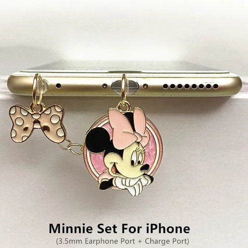 MINISO Minnie Mickey Phone Anti-Dust Plug For iPhone Samsung Xiaomi