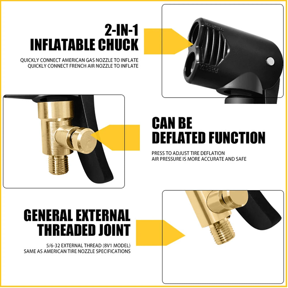 1Pcs New Car Tire Air Chuck Inflator Pump Valve Connector Clip-on