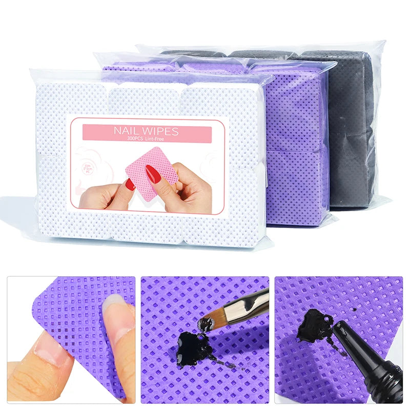 Lint-freeNail Polish Remover Gel Nail Wipes Nail Cotton Pads Manicure
