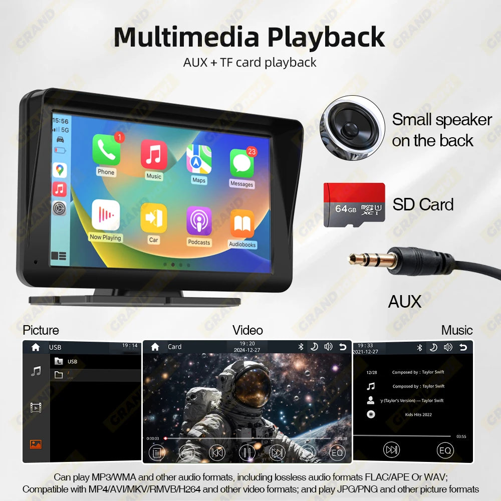7inch Universal Car Radio Multimedia Player Wireless CarPlay Android