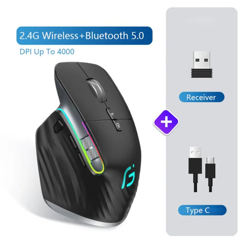 Multi-Device Wireless Mouse Bluetooth 5.0 & 3.0 Mouse 2.4G Wireless