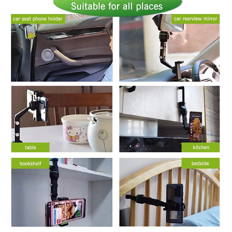 Rearview Mirror Phone Holder 360 ° Rotatable in Car Navigation Holder