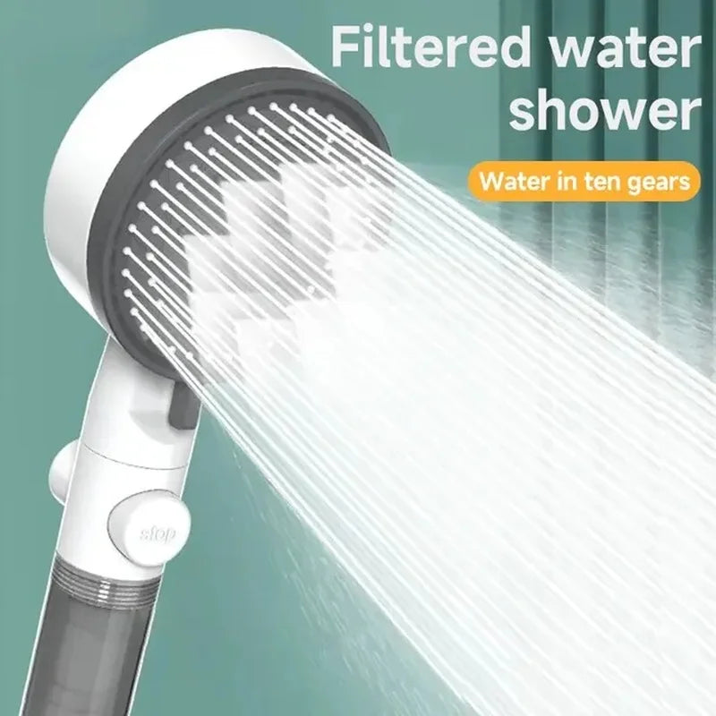 High Quality 10 Mode Shower Head Water Filter Adjustable High Pressure