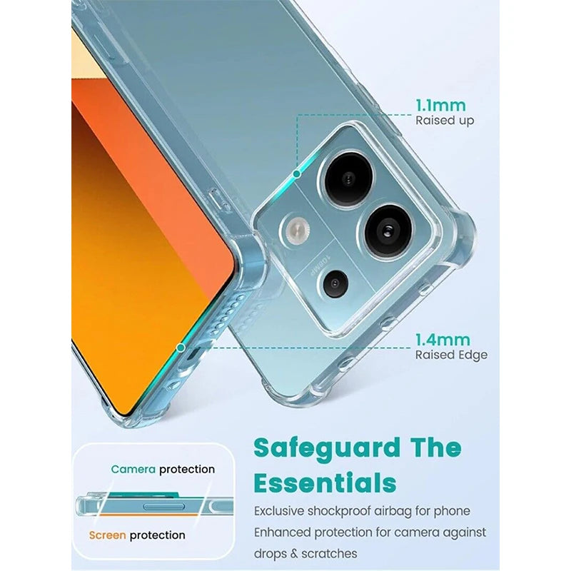Luxury Clear Shockproof Case For Xiaomi Redmi Note 13 12 11 Pro Plus