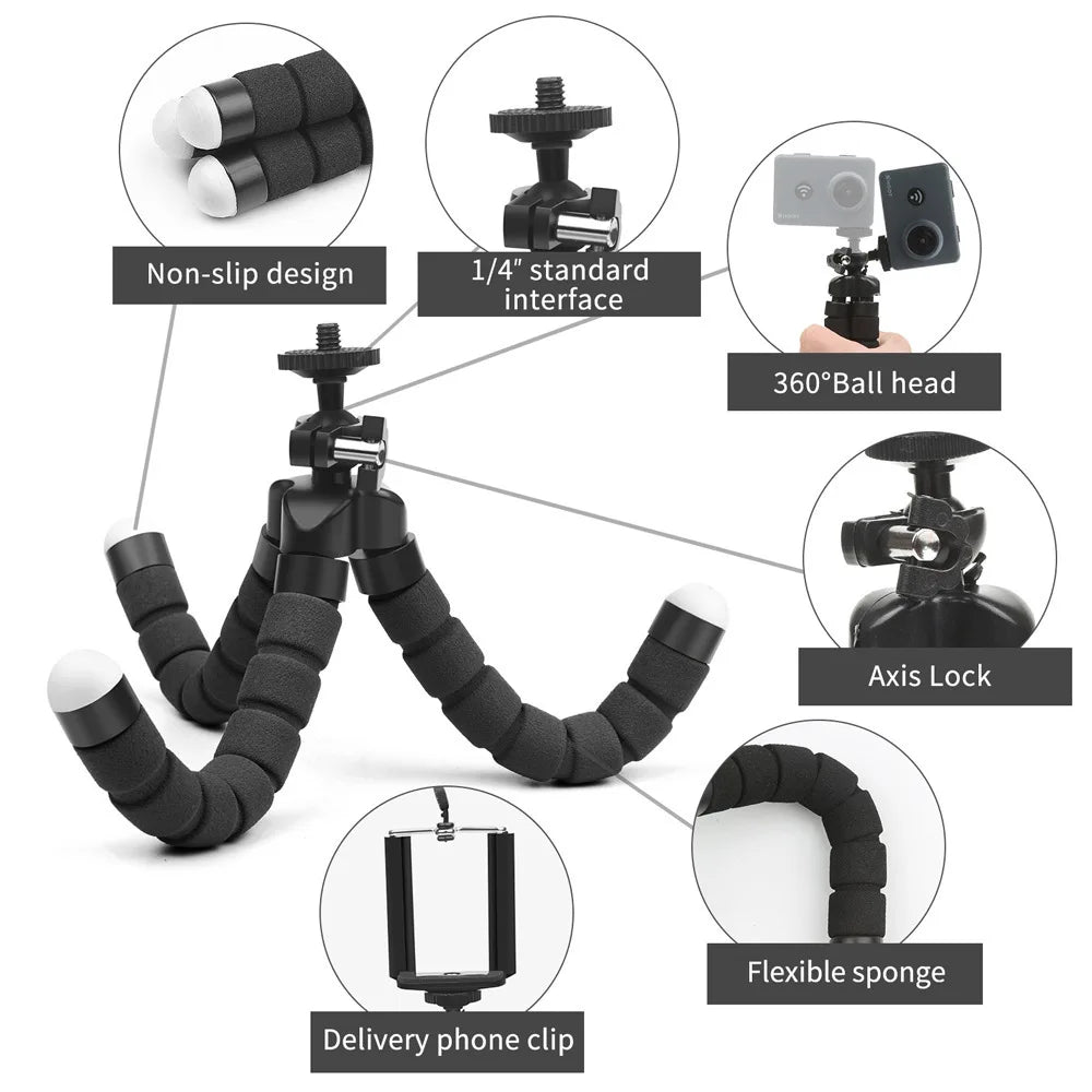 Sponge Octopus Tripod Stand for Live Streaming Lazy Deformation Mobile